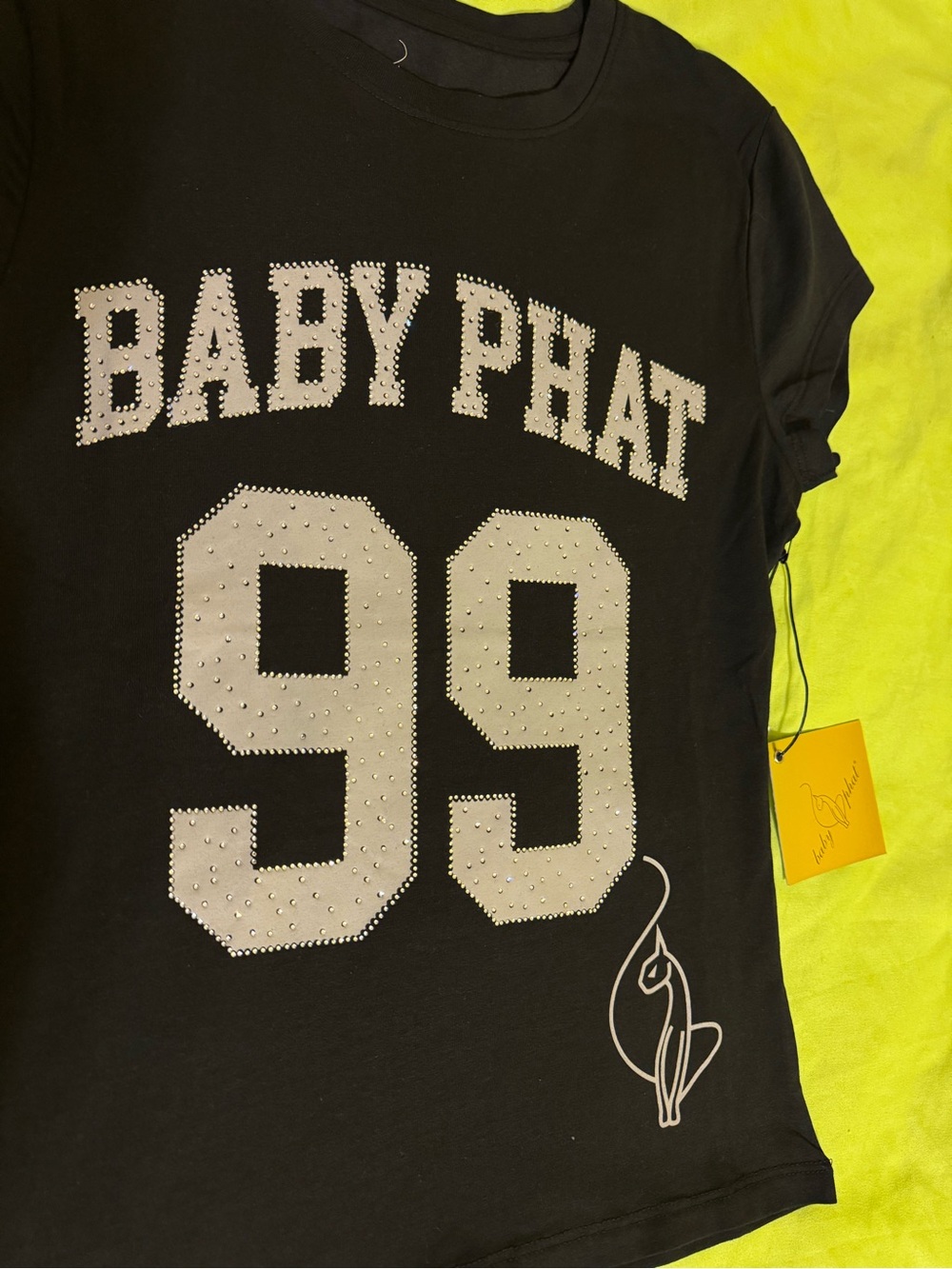 Baby Phat Black Tee with Silver '99' Graphic - Picture 2 of 4